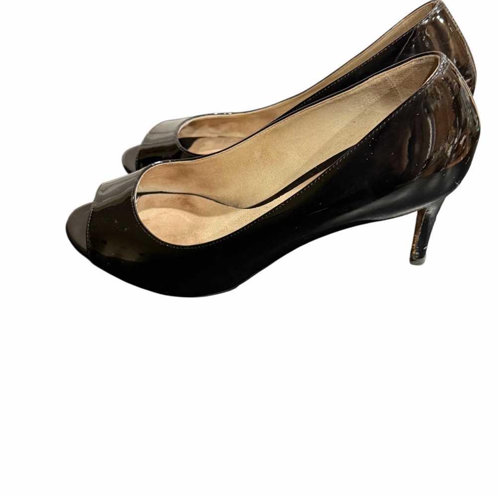 MaxMara patent leather Black Peep-Toe shoes size 6.5